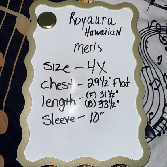 RoyAura Hawaiian Saxophone Music Shirt 4XL Button Up Jazz - Picture 5 of 5